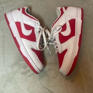 Nike Kids Red and White Low-Top Sneakers